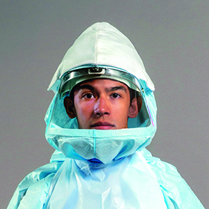 man in personal protective equipment suit